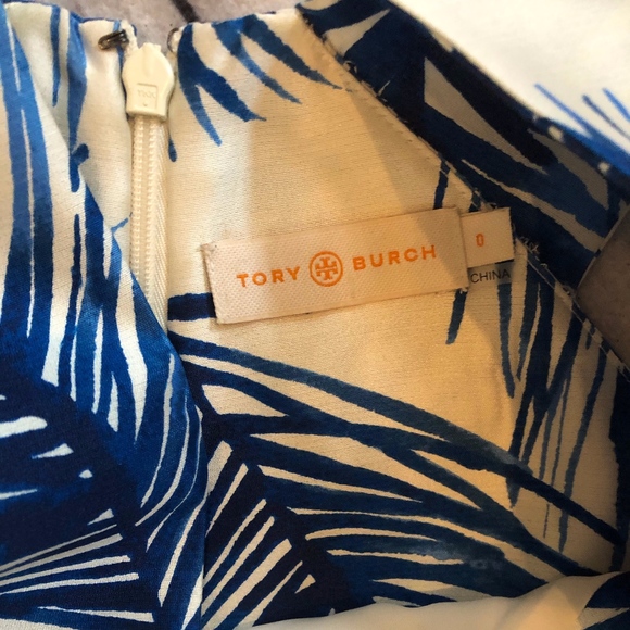Tory Burch Women's Dress, Cream and Blue, Silk - Picture 4 of 5